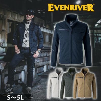 S～3L EVENRIVER イーブンリバー 秋冬作業服 作業着 ソリッドストレッチジャケット US1607