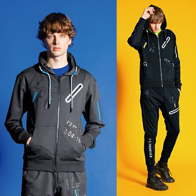 アイズフロンティア 秋冬作業服 作業着 P.D.ストレッチスウェットフルジップパーカー 8910