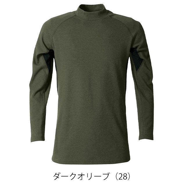 S～4L シンメン 秋冬インナー ウォームコットンモックネックロングスリーブ 0441