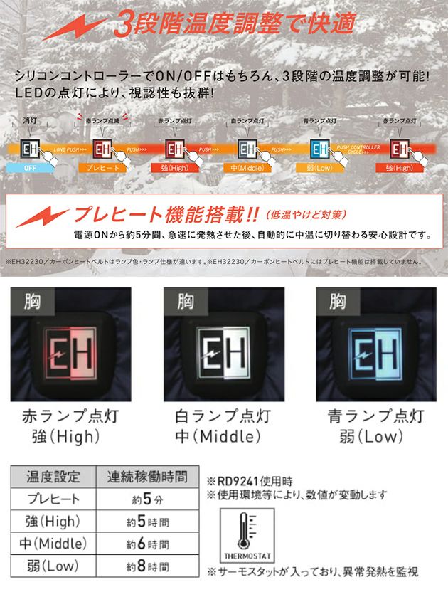 サンエス 電熱ウェア 作業着 カーボンヒートベスト EH32490