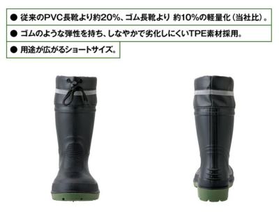 アイトス 安全長靴 先芯入りTPE長靴(ハーフ丈) AZ-4716