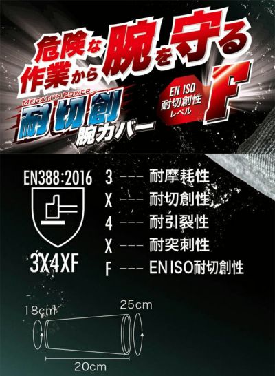 富士手袋工業 通年作業服 作業着 耐切創腕カバー 4420