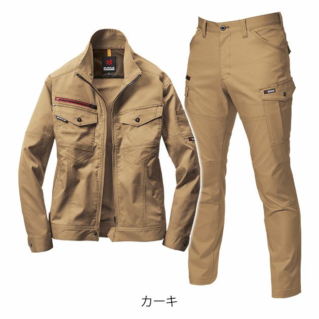 S～3L BURTLE バートル 秋冬作業服 作業着 ジャケット・パンツ上下セット（カーキ） 7051・7052