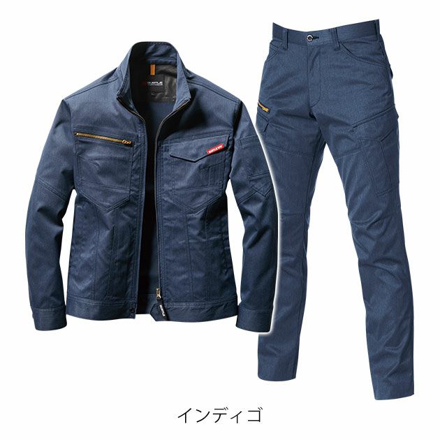 SS～3L BURTLE バートル 秋冬作業服 作業着 ジャケット・パンツ上下セット（インディゴ） 1701・1702