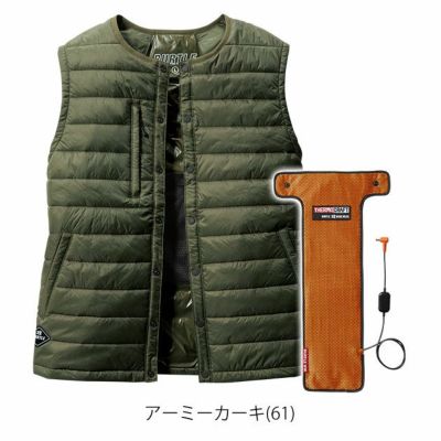 BURTLE バートル 電熱ベスト 作業着 ダウンベスト・サーモクラフト電熱パッドセット 3254(2024年モデル)・TC500