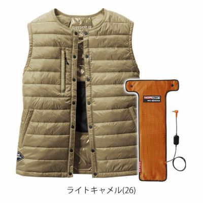 BURTLE バートル 電熱ベスト 作業着 ダウンベスト・サーモクラフト電熱パッドセット 3254(2024年モデル)・TC500