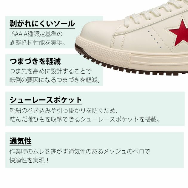 コンバース CONVERSE 安全靴 ONE STAR PS 33701750・33701751・33701752
