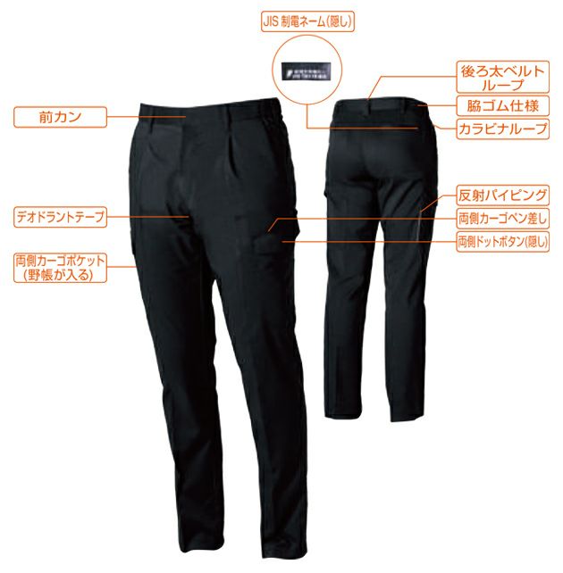 GS～3L SOWA 桑和 春夏作業服 作業着 カーゴパンツ（ワンタック、脇ゴム） 9528-08