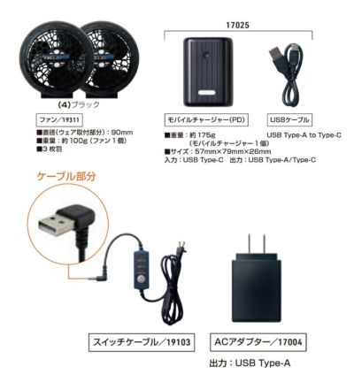 4L SOWA 桑和 空調作業服 作業着 コンプリートセット 19409