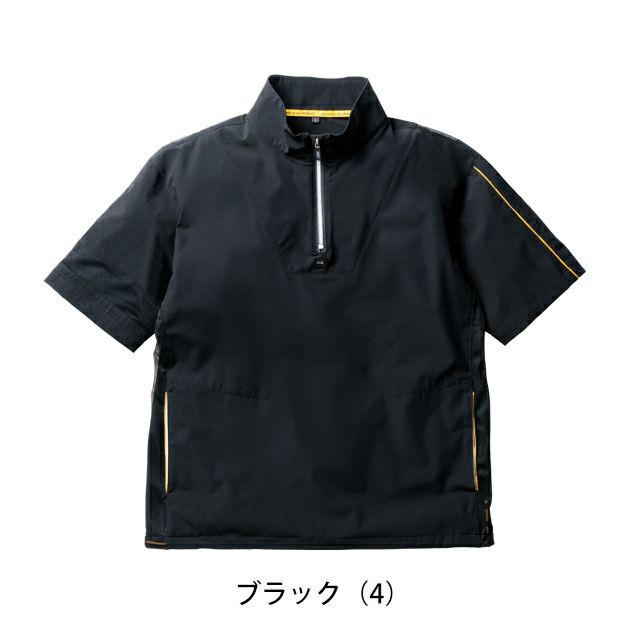 S～4L SOWA 桑和 春夏作業服 作業着 半袖Ｔシャツ（ハーフジップ、胸ポケット無） 0375-64