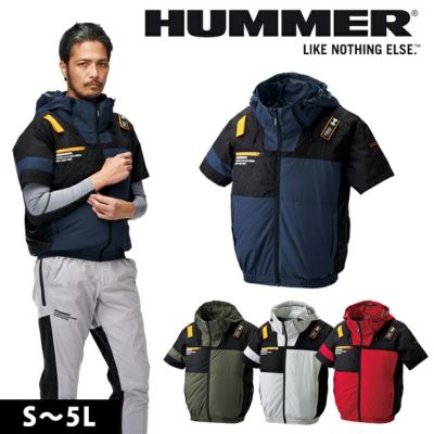 HUMMER ハマー 空調作業服 作業着 空調風神服チタンフード半袖ブルゾン 09905