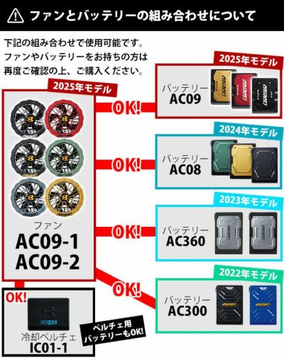 BURTLE バートル 空調作業服 作業着 ファンユニット(ブラックのみ) AC09-1