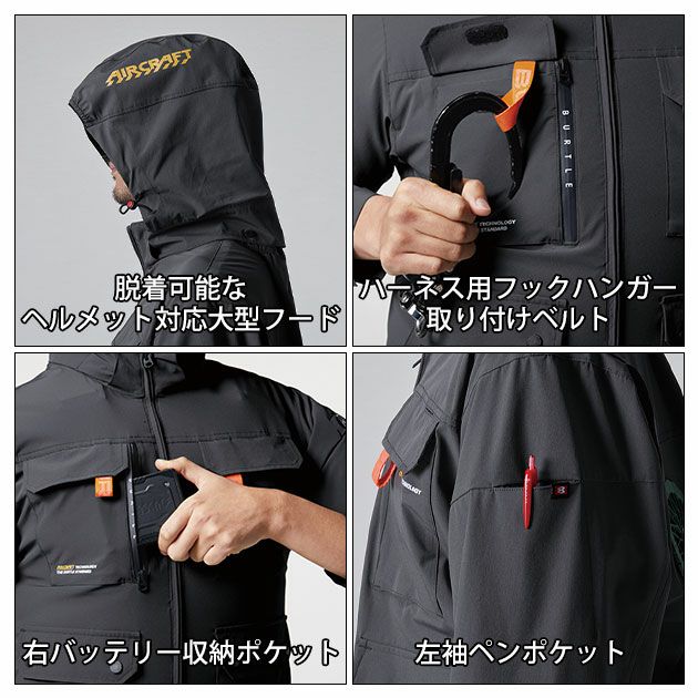 S～XXL BURTLE バートル 空調作業服 作業着 AC半袖ブルゾン（ユニセックス） AC2036