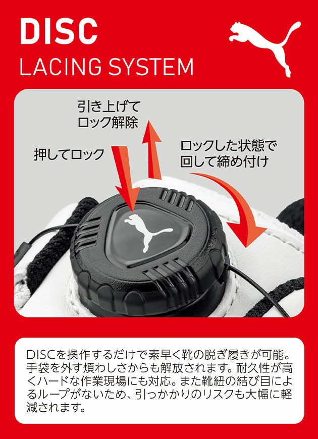 PUMA プーマ 安全靴 フロントコートディスクミッド 63.211.0 63.212.0