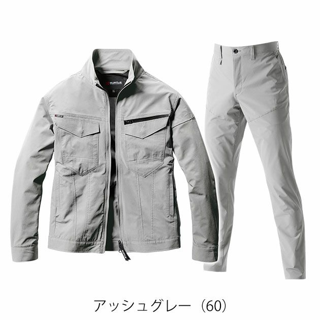 S～3L BURTLE バートル 春夏作業服 作業着 ジャケット・パンツ上下セット（アッシュグレー） 1901・1903