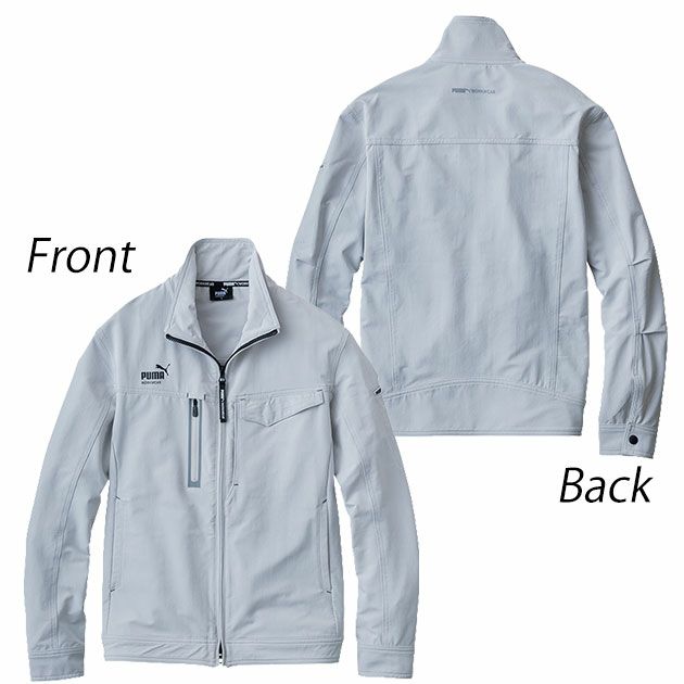 S～4L PUMA プーマ 通年作業服 作業着 ワークジャケット・カーゴパンツ上下セット（シルバー） PW-3021A・PW-3025A