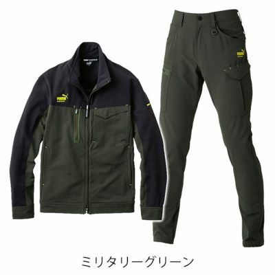 S～4L PUMA プーマ 通年作業服 作業着 ワークジャケット・カーゴパンツ上下セット（カーキ） PW-3021A・PW-3025A