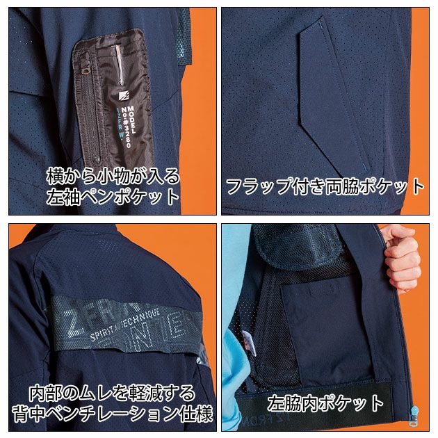 アイズフロンティア 春夏作業服 作業着 エアーダクトA.D.ストレッチワークジャケット 3280S