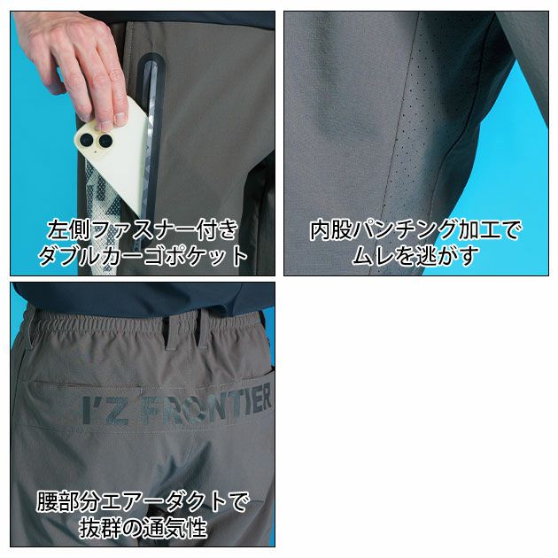 アイズフロンティア 春夏作業服 作業着 ナイロンA.D.ストレッチエアーダクトハーフパンツ 4904