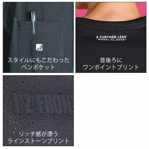 アイズフロンティア 春夏作業服 作業着 接触冷感ダブルフェイスCVC半袖クルーネックシャツ 005