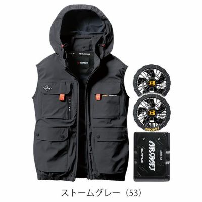 BURTLE バートル 空調作業服 作業着 エアークラフトACベスト(ハイバック) ファンバッテリー3点セット AC2034 AC09 AC09-2 2025年新作