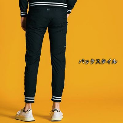 アイズフロンティア 春夏作業服 作業着 スタジャンテイストナイロンストレッチワークジャケット・ジョガーパンツ 上下セット (ネオブラック)(2025年限定モデル) 5920S 5923S