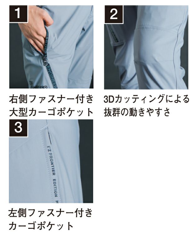 アイズフロンティア 春夏作業服 作業着 超接触冷感ナイロンストレッチワークジョガーパンツ 3419