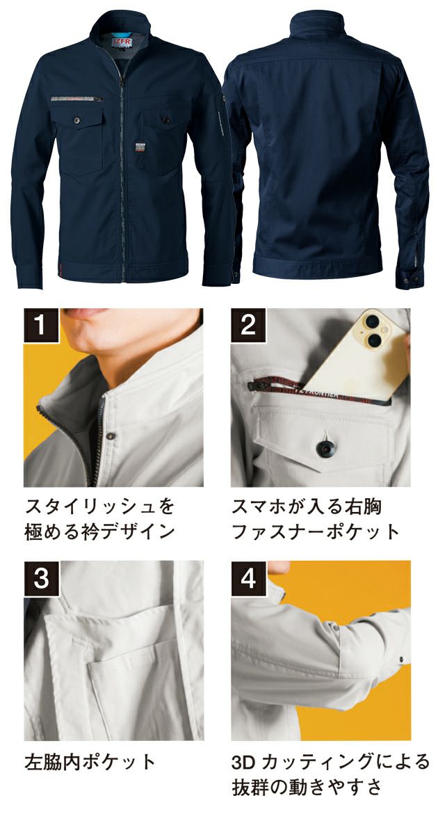 アイズフロンティア 春夏作業服 作業着 ポイントコンタクトストレッチワークジャケット 3150