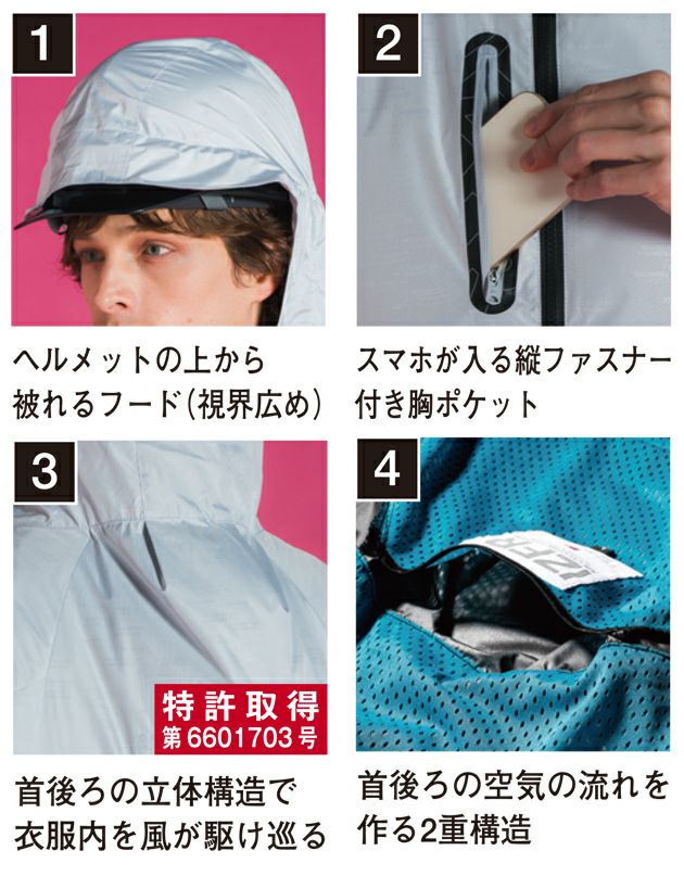 アイズフロンティア 空調作業服 作業着 A.S.S.半袖ワークジャケット 10205