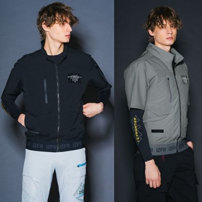 アイズフロンティア 空調作業服 作業着 フルハーネス対応・ユーロテイストA.S.半袖ジャケット 10225