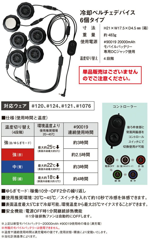 アイズフロンティア 冷却ペルチェ 作業着 冷却ペルチェ専用半袖フリージングコールドジャケット＆デバイス・バッテリーセット PS124