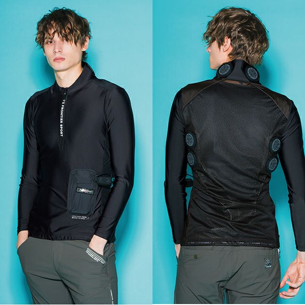 アイズフロンティア 冷却ペルチェ 作業着 冷却ペルチェ専用長袖フリージングコールドジップアップインナー＆6個デバイス・バッテリーセット PS121