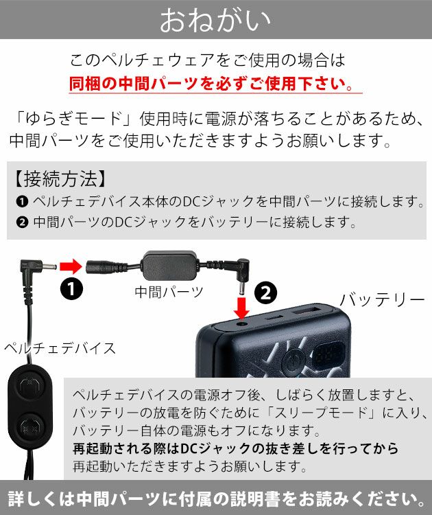 アイズフロンティア 冷却ペルチェ 作業着 冷却ペルチェ5個タイプインナーベスト＆デバイス・バッテリーセット PS1075