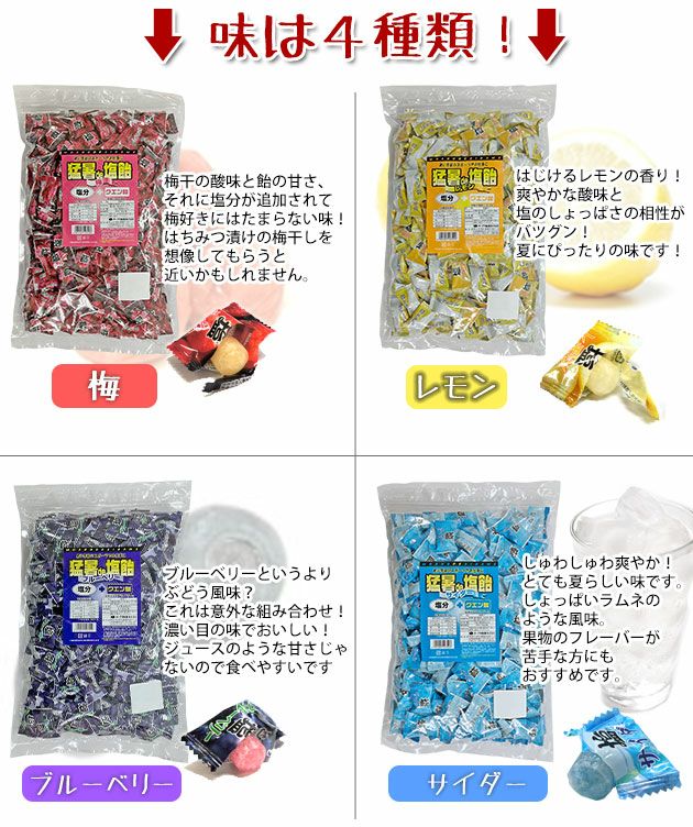 オークラ製菓 夏対策商品 猛暑de塩飴800gボトルミックス 6個セット 熱中症に負けない！
