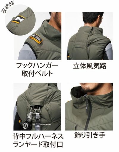HUMMER ハマー 空調作業服 作業着 空調風神服チタンベスト ファン・バッテリー3点セット 09900・RD9580G・RD9530H