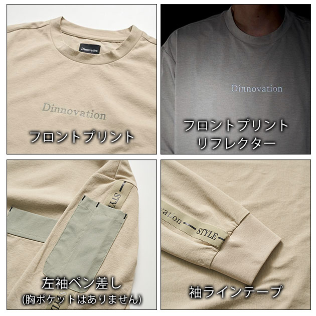 Dinnovation ディノベーション 春夏作業服 作業着 長袖ロゴラインTシャツ 25T008EX
