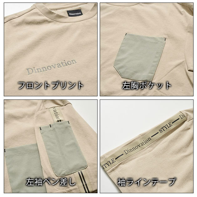 Dinnovation ディノベーション 春夏作業服 作業着 半袖ロゴラインTシャツ 25T009EX