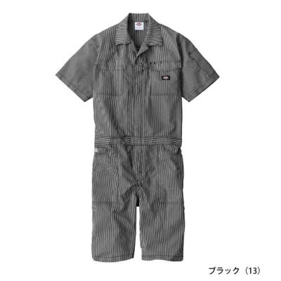 Dickies ディッキーズ つなぎ服 作業着 ライトストレッチヒッコリー 半袖ショート丈 D-7104