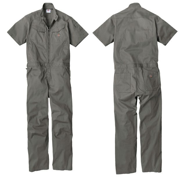 Dickies ディッキーズ つなぎ服 作業着 ストレッチヘリンボーン 半袖ツナギ D-912