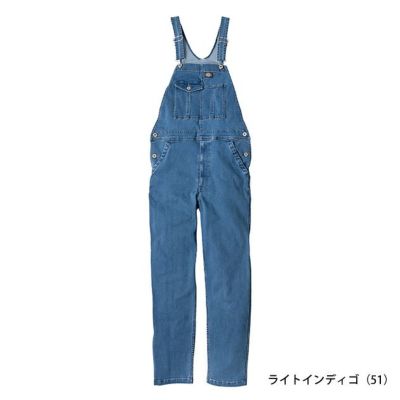 Dickies ディッキーズ つなぎ服 作業着 ストレッチシルキーデニムオーバーオール D-689