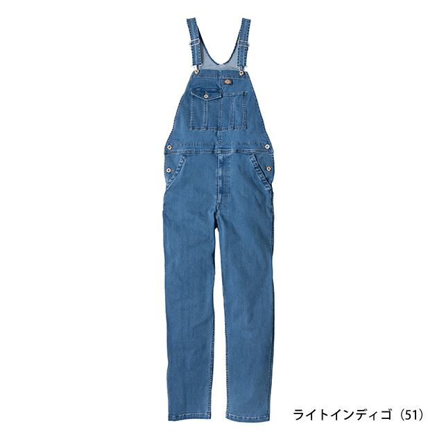 Dickies ディッキーズ つなぎ服 作業着 ストレッチシルキーデニムオーバーオール D-689