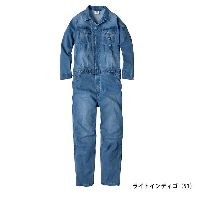 Dickies ディッキーズ つなぎ服 作業着 ストレッチシルキーデニムツナギ D-686