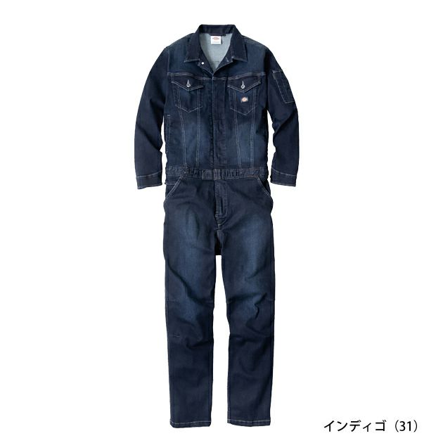 Dickies ディッキーズ つなぎ服 作業着 ストレッチシルキーデニムツナギ D-686