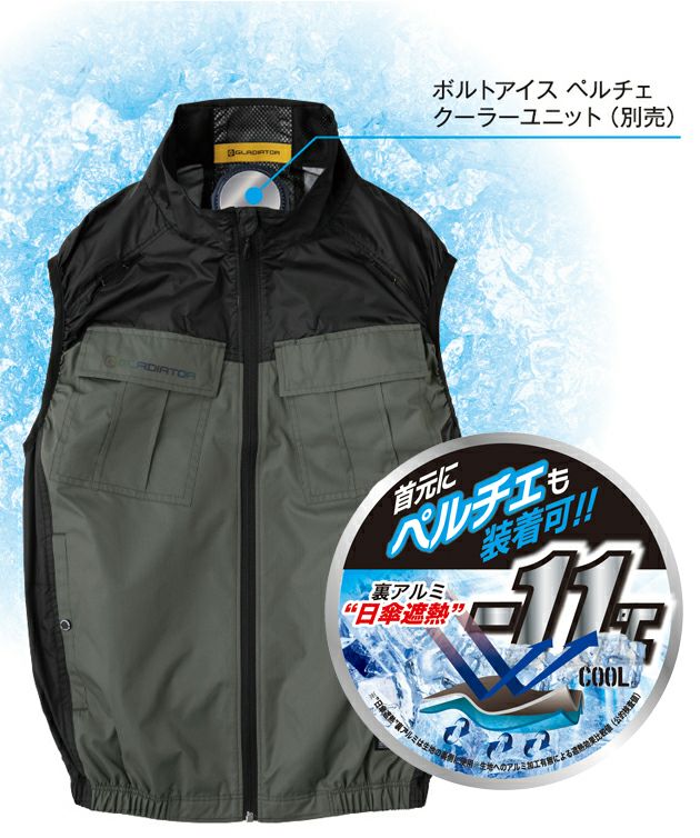 CO-COS コーコス 春夏作業服 作業着 ボルトクール 日傘遮熱(R) 半袖ブルゾン(ペルチェネックホルダー付) G-4040