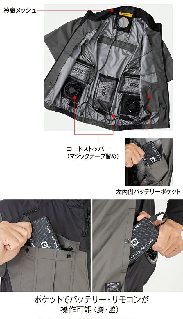 CO-COS コーコス 春夏作業服 作業着 ボルトクール 日傘遮熱(R) 半袖ブルゾン(ペルチェネックホルダー付) G-4040