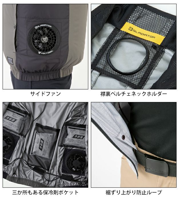 CO-COS コーコス 春夏作業服 作業着 ボルトクール 日傘遮熱(R) 半袖ブルゾン(ペルチェネックホルダー付) G-4040