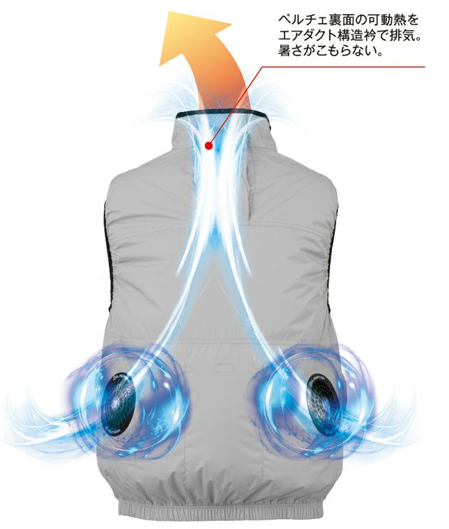 CO-COS コーコス 春夏作業服 作業着 エコ・ボルトクール 日傘遮熱(R) ベスト(ペルチェネックホルダー付) AE-4069