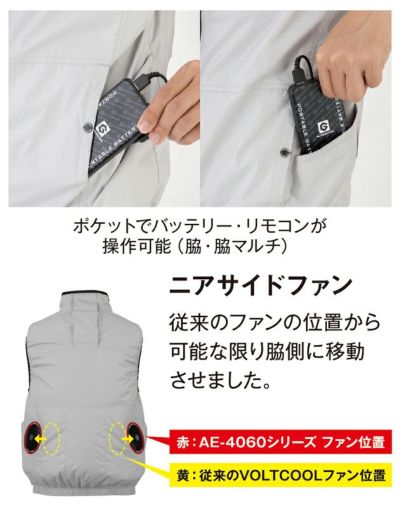 CO-COS コーコス 春夏作業服 作業着 エコ・ボルトクール 日傘遮熱(R) ベスト(ペルチェネックホルダー付) AE-4069