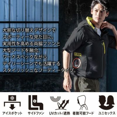 S～4L シンメン 空調作業服 作業着 フレッシフードショートジャケット 05571