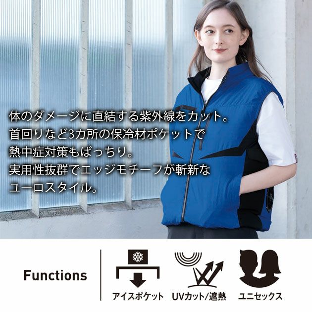 S～4L シンメン 空調作業服 作業着 ネオEUROスタイル半袖ジャケット 05591